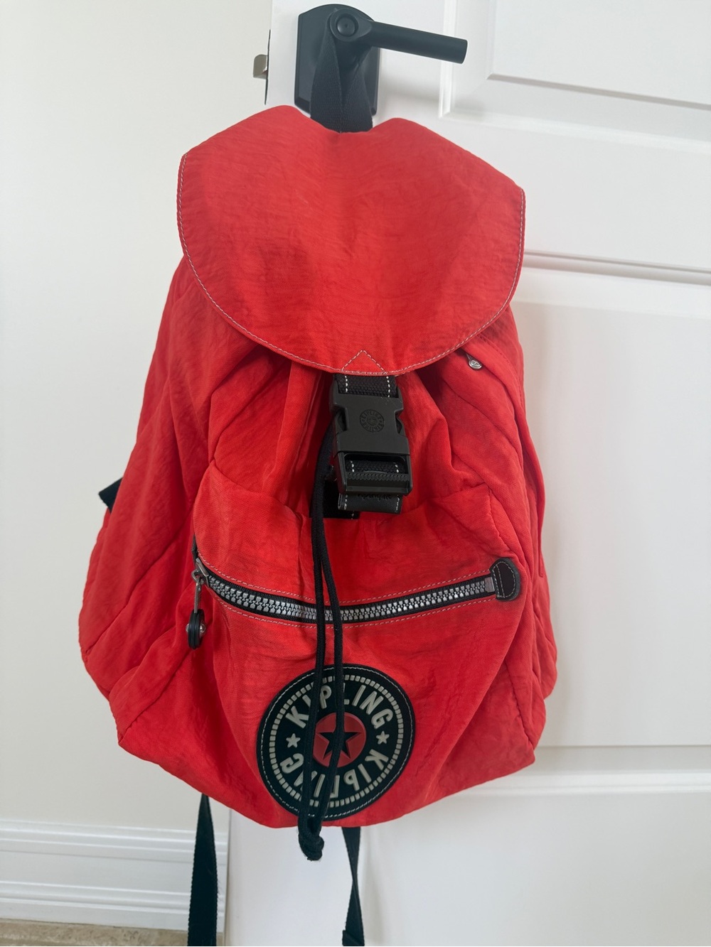 Vintage 90s Kipling Private Transport  Orange Backpack Rare Y2K